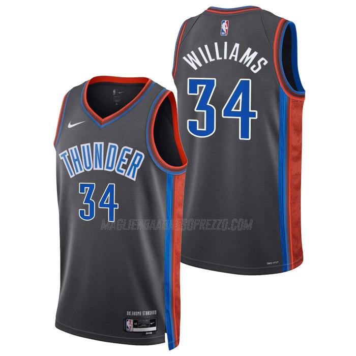 maglia kenrich williams oklahoma city thunder di 34 uomo city edition 2023 grigio