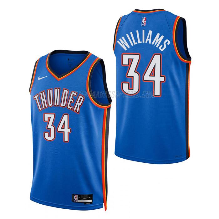 maglia kenrich williams oklahoma city thunder di 34 uomo icon edition 2023 blu