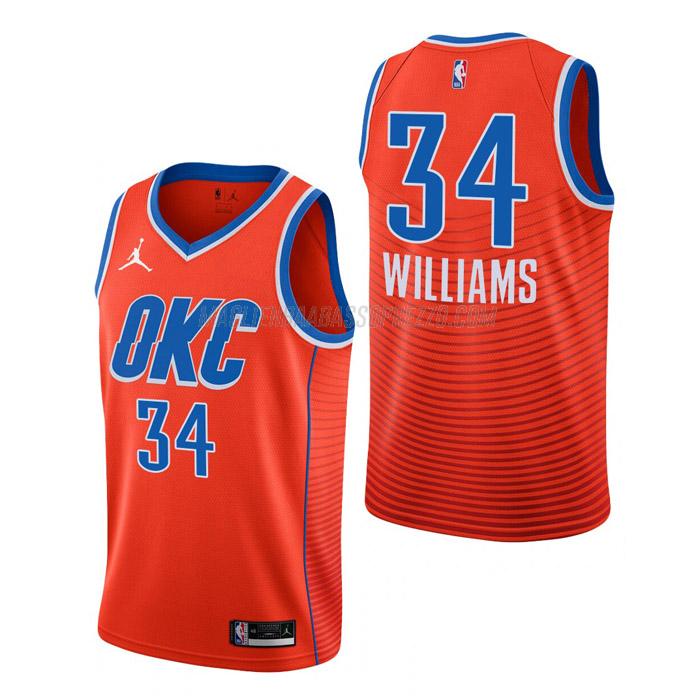 maglia kenrich williams oklahoma city thunder di 34 uomo statement edition 2023 arancia