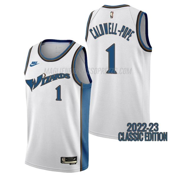 maglia kentavious caldwell-pope washington wizards di 1 uomo classic edition 2023 bianco