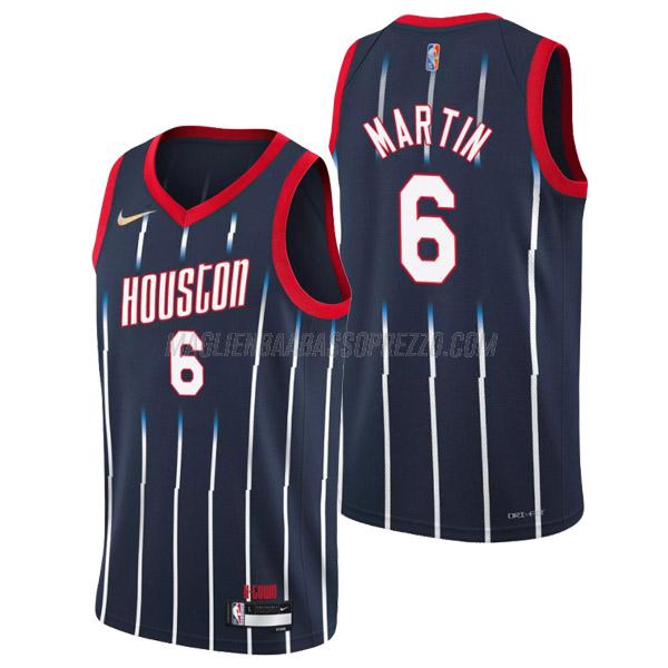 maglia kenyon martin jr houston rockets di 6 uomo city edition 2022 blu