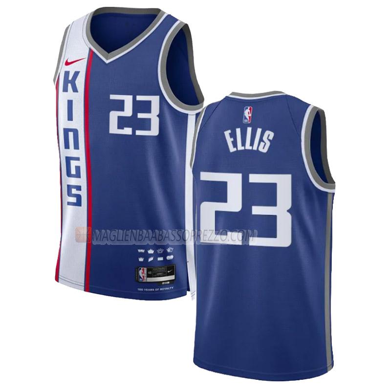 maglia keon ellis sacramento kings di 23 uomo city edition 2023-24 blu