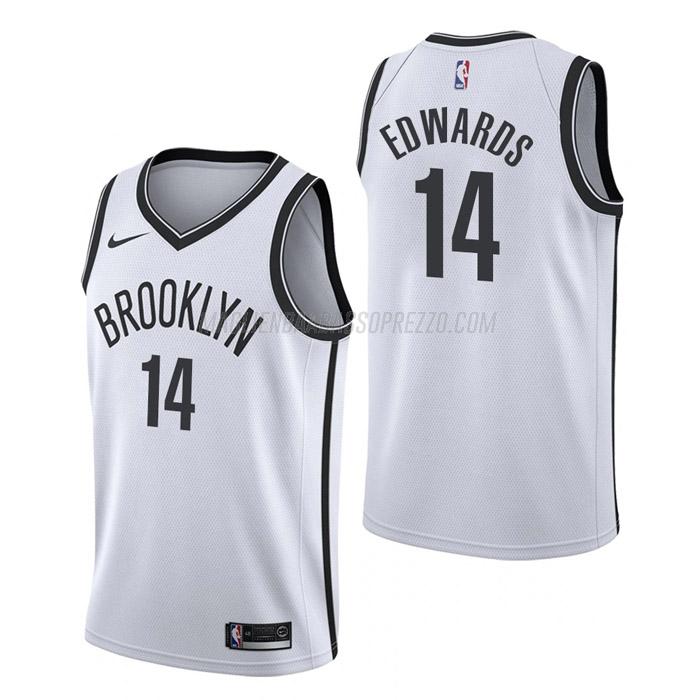 maglia kessler edwards brooklyn nets di 14 uomo association edition 2023 bianco