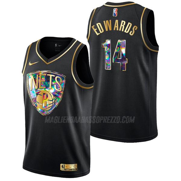 maglia kessler edwards brooklyn nets di 14 uomo golden diamond edition 2022 nero