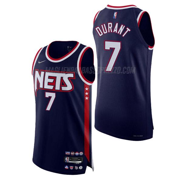 maglia kevin durant brooklyn nets di 7 uomo city edition 2022 blu navy