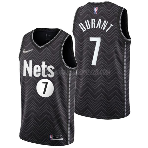 maglia kevin durant brooklyn nets di 7 uomo earned edition 2022 nero