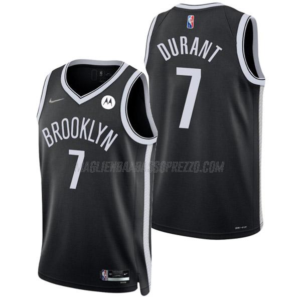 maglia kevin durant brooklyn nets di 7 uomo icon edition 2022 nero