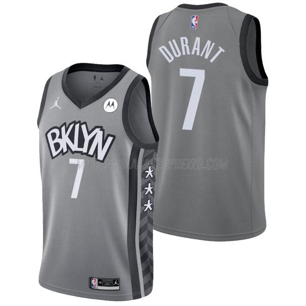 maglia kevin durant brooklyn nets di 7 uomo statement edition 2022 grigio