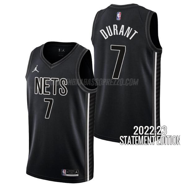 maglia kevin durant brooklyn nets di 7 uomo statement edition 2023 nero