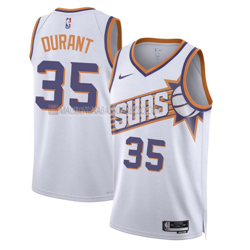 maglia kevin durant phoenix suns di 35 uomo association edition 2023-24 bianco