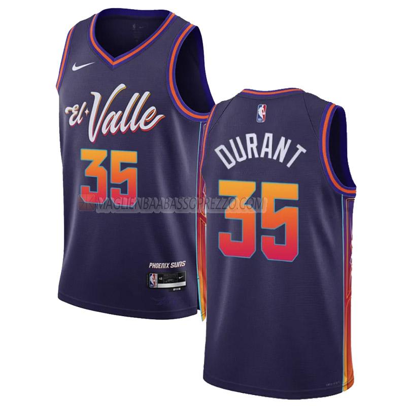 maglia kevin durant phoenix suns di 35 uomo city edition 2023-24 viola