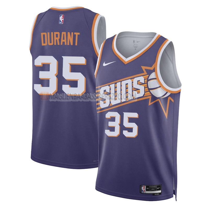 maglia kevin durant phoenix suns di 35 uomo icon edition 2023-24 viola