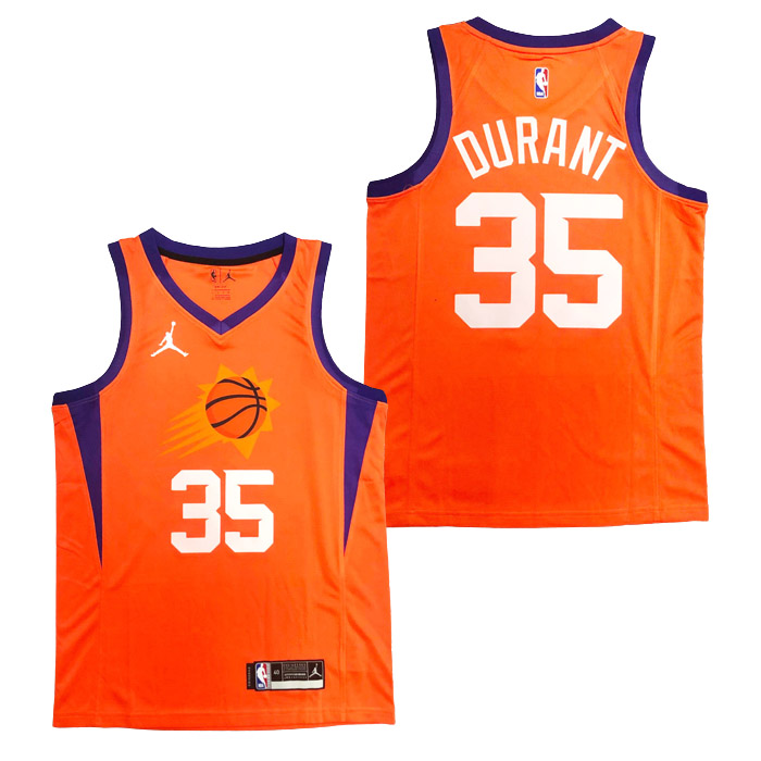 maglia kevin durant phoenix suns di 35 uomo statement edition 2022 arancia