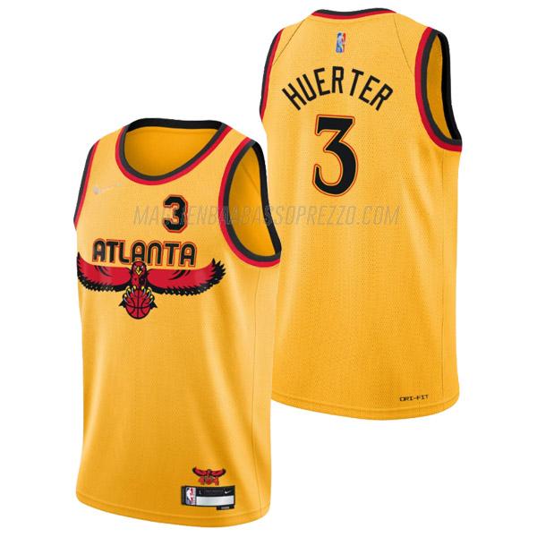 maglia kevin huerter atlanta hawks di 3 uomo city edition 2022 giallo