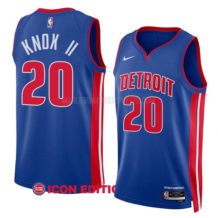 maglia kevin knox ii detroit pistons di 20 uomo icon edition 2023 blu