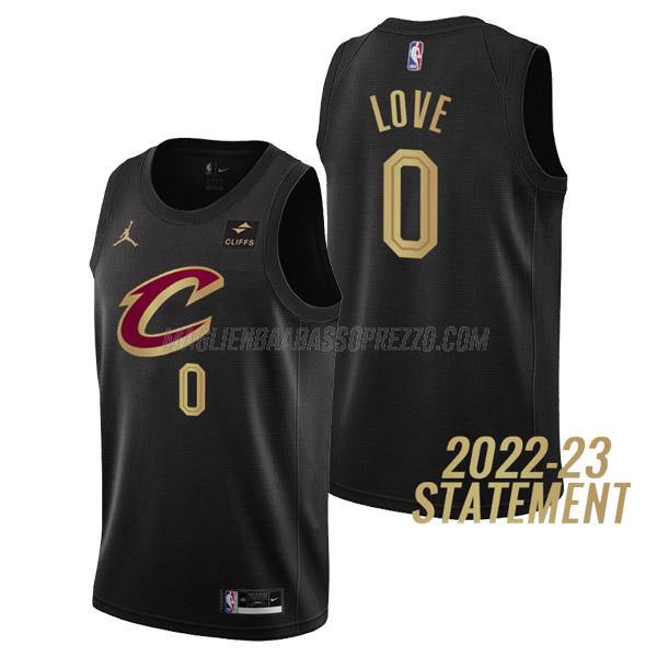 maglia kevin love cleveland cavaliers di 0 uomo statement edition 2023 nero