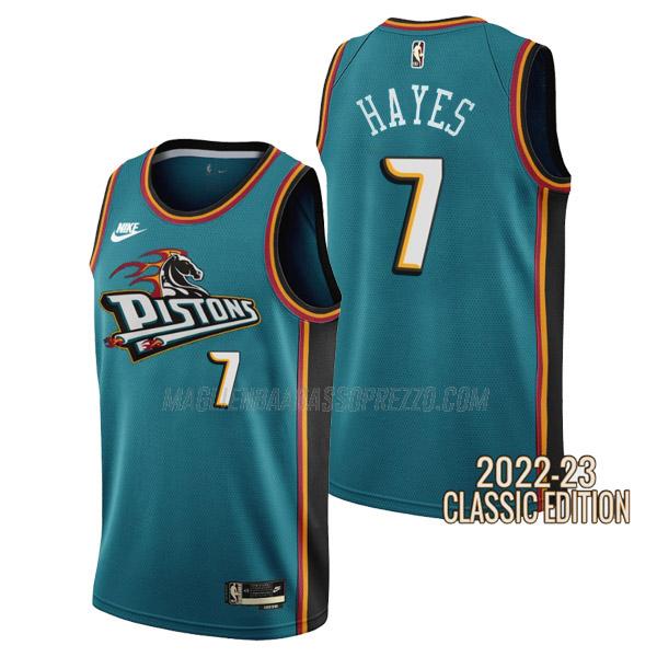 maglia killian hayes detroit pistons di 7 uomo classic edition 2023 verde acqua