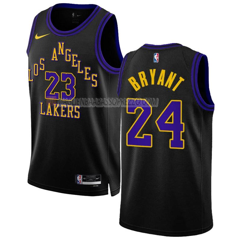 maglia kobe bryant los angeles lakers di 24 uomo city edition 2023-24 nero