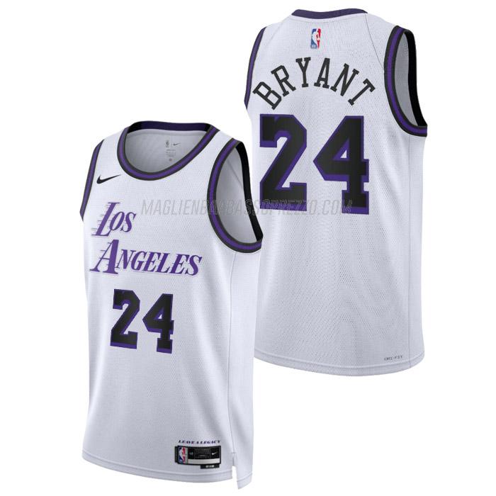 maglia kobe bryant los angeles lakers di 24 uomo city edition 2023 bianco