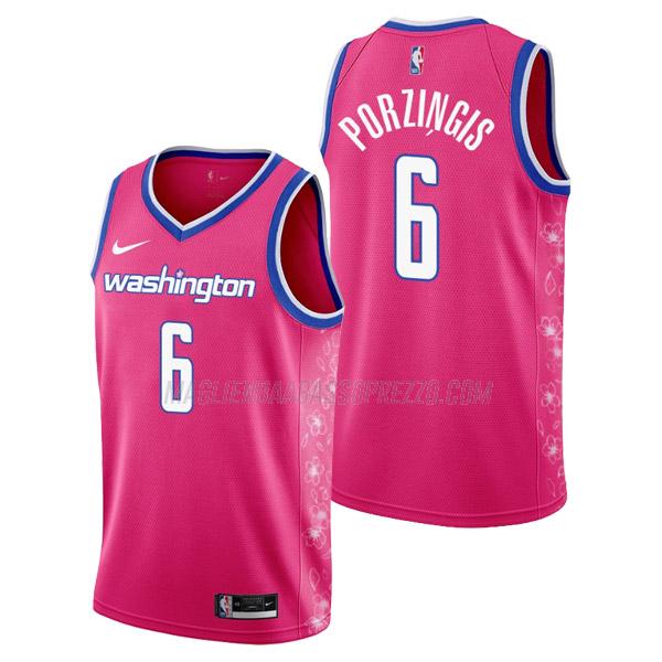 maglia kristaps porzingis washington wizards di 6 uomo city edition 2023 rosa