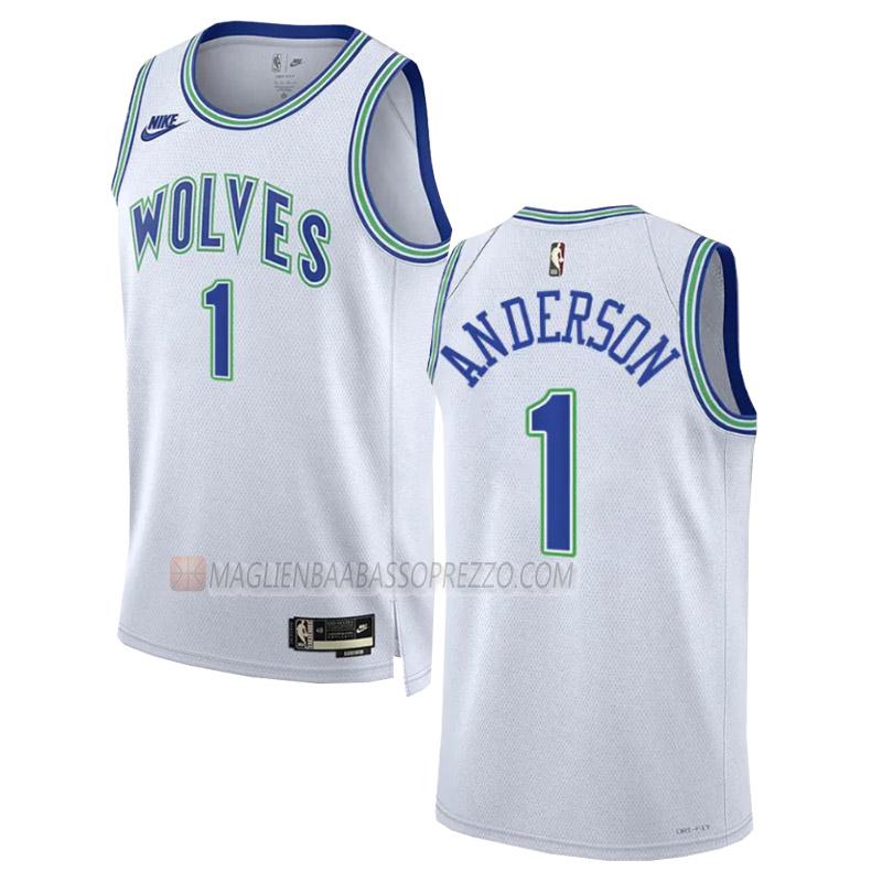 maglia kyle anderson minnesota timberwolves di 1 uomo classic edition 2023-24 bianco