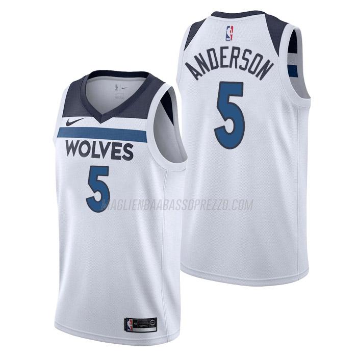 maglia kyle anderson minnesota timberwolves di 5 uomo association edition 2023 bianco