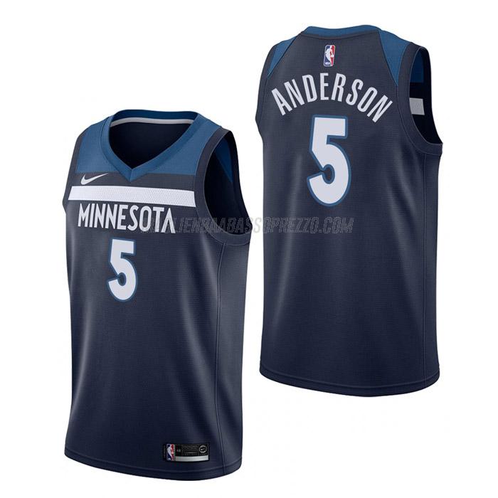 maglia kyle anderson minnesota timberwolves di 5 uomo icon edition 2023 blu navy