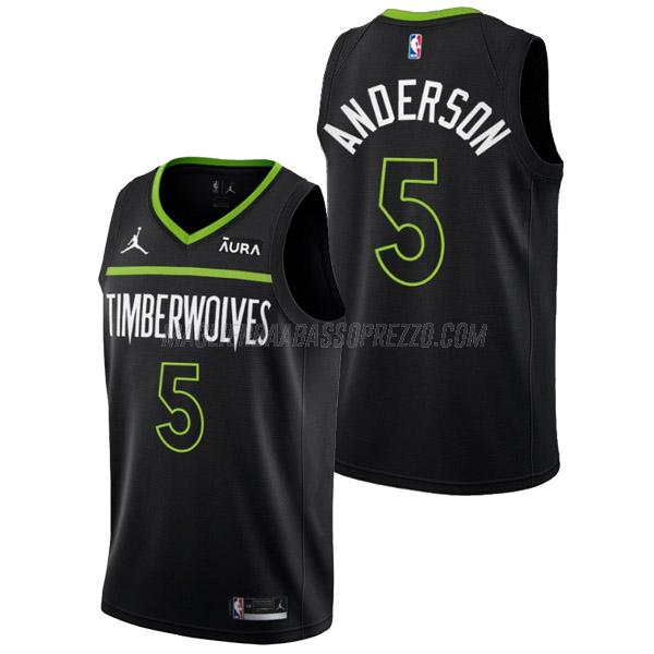 maglia kyle anderson minnesota timberwolves di 5 uomo statement edition 2023 nero