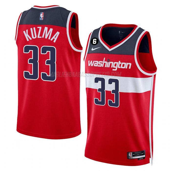 maglia kyle kuzma washington wizards di 33 uomo icon edition 2023 rosso