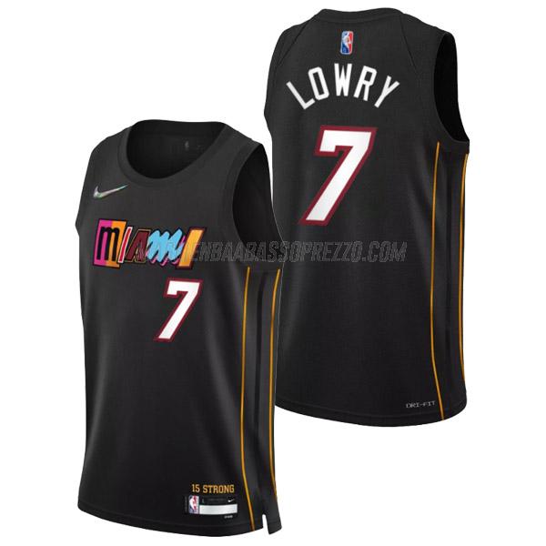 maglia kyle lowry miami heat di 7 uomo city edition 2022 nero