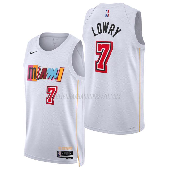 maglia kyle lowry miami heat di 7 uomo city edition 2023 bianco