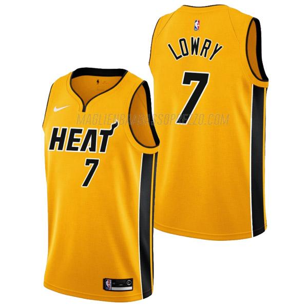 maglia kyle lowry miami heat di 7 uomo earned edition 2022 giallo