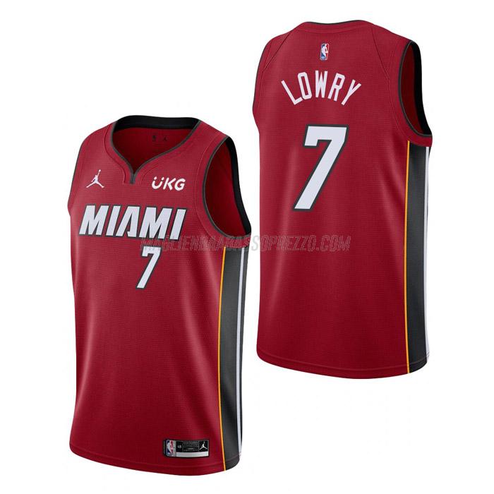 maglia kyle lowry miami heat di 7 uomo statement edition 2023 rosso