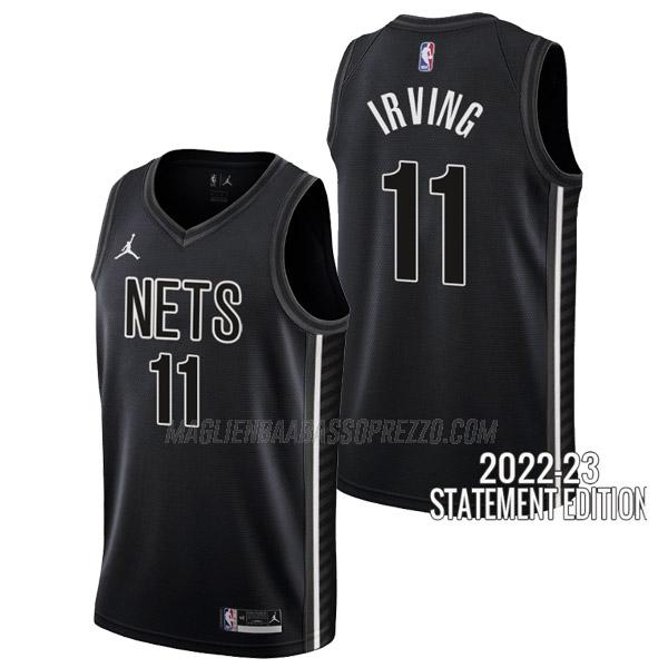 maglia kyrie irving brooklyn nets di 11 uomo statement edition 2023 nero