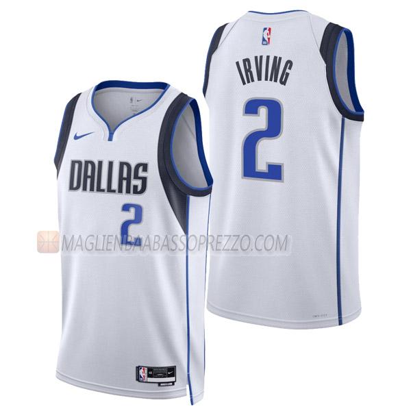 maglia kyrie irving dallas mavericks di 2 uomo association edition 2023 bianco