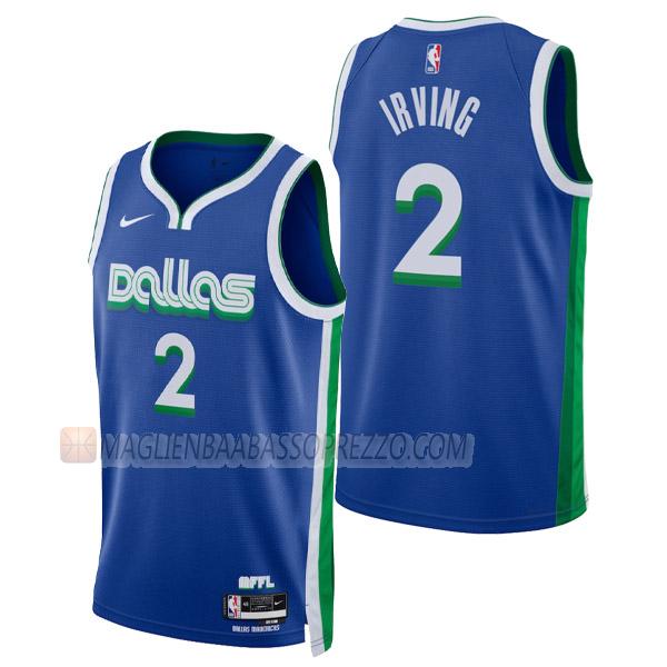 maglia kyrie irving dallas mavericks di 2 uomo city edition 2023 blu