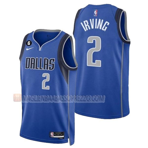 maglia kyrie irving dallas mavericks di 2 uomo icon edition 2023 blu