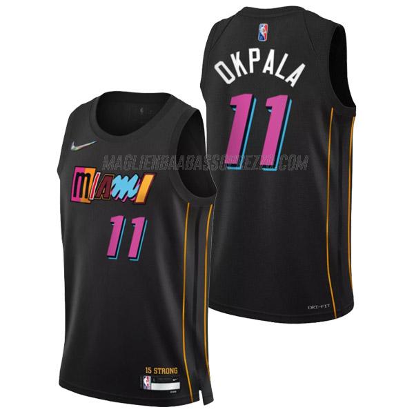 maglia kz okpala miami heat di 11 uomo city edition 2022 nero