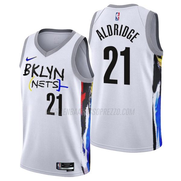 maglia lamarcus aldridge brooklyn nets di 21 uomo city edition 2023 bianco