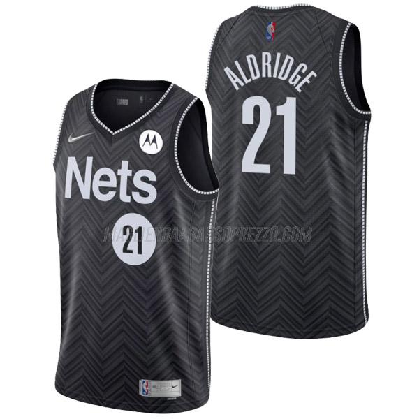 maglia lamarcus aldridge brooklyn nets di 21 uomo earned edition 2022 nero