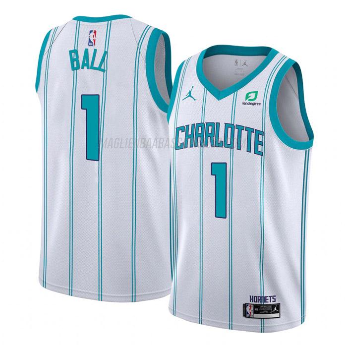 maglia lamelo ball charlotte hornets di 1 uomo association edition 2023 bianco