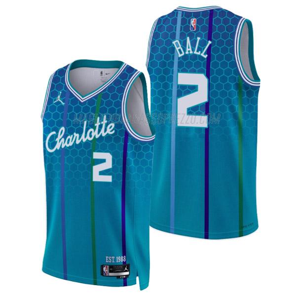 maglia lamelo ball charlotte hornets di 2 uomo city edition 2022 verde