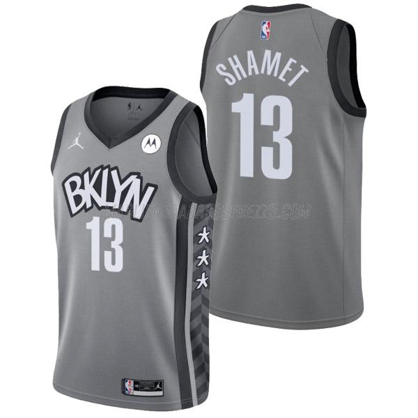 maglia landry shamet brooklyn nets di 13 uomo statement edition 2022 grigio