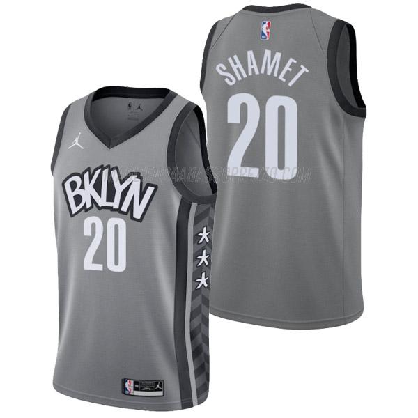 maglia landry shamet brooklyn nets di 20 uomo statement edition 2022 grigio