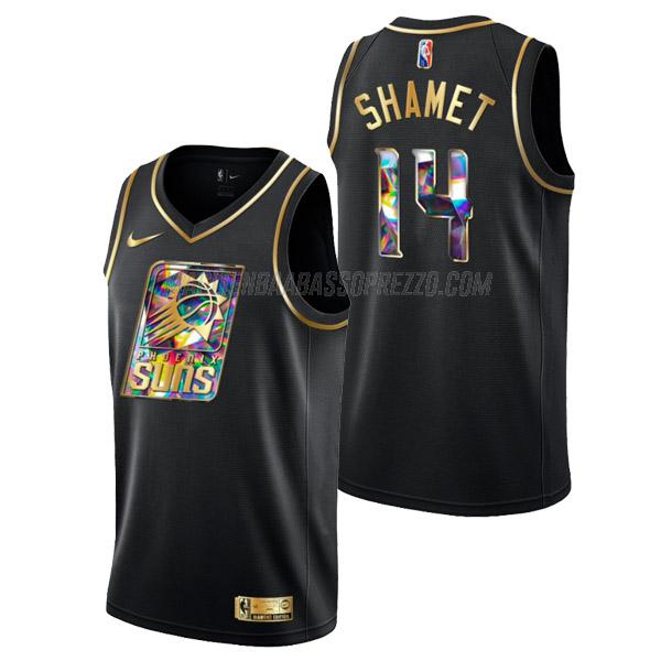 maglia landry shamet phoenix suns di 14 uomo golden diamond edition 2022 nero