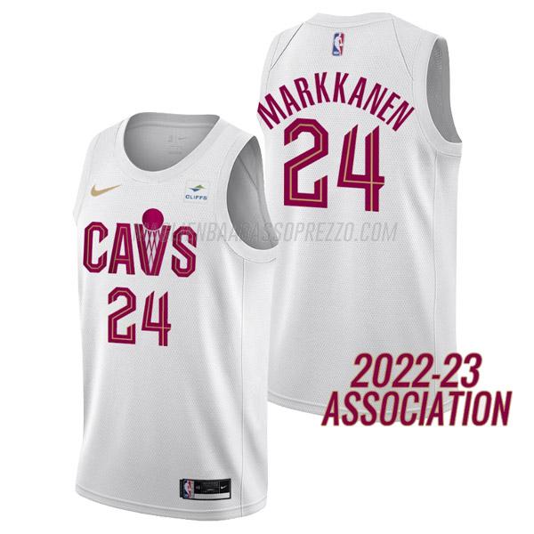 maglia lauri markkanen cleveland cavaliers di 24 uomo association edition 2023 bianco