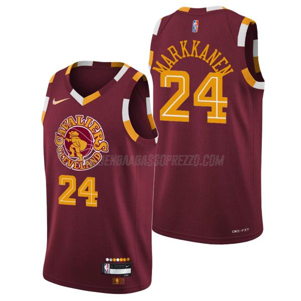 maglia lauri markkanen cleveland cavaliers di 24 uomo city edition 2022 rosso