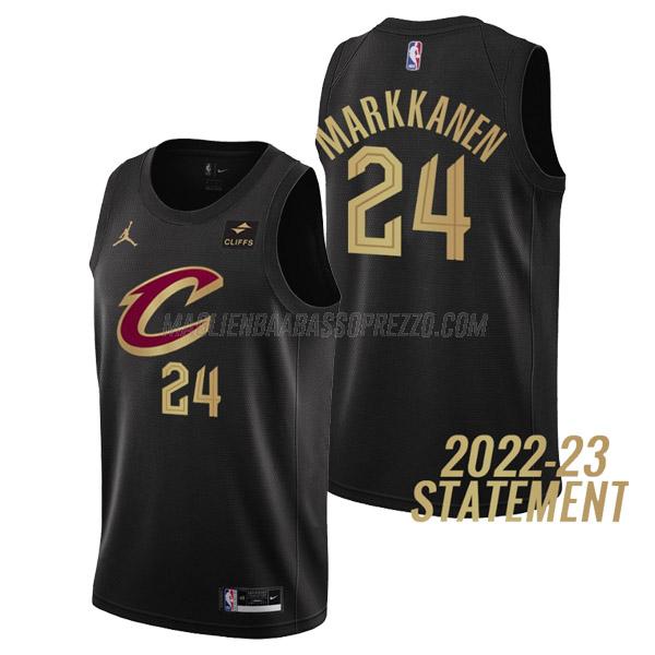 maglia lauri markkanen cleveland cavaliers di 24 uomo statement edition 2023 nero