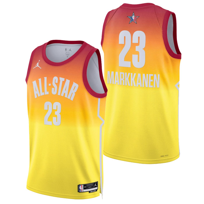 maglia lauri markkanen nba all-star di 23 uomo 2023 arancia