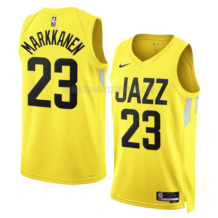 maglia lauri markkanen utah jazz di 23 uomo icon edition 2023 giallo